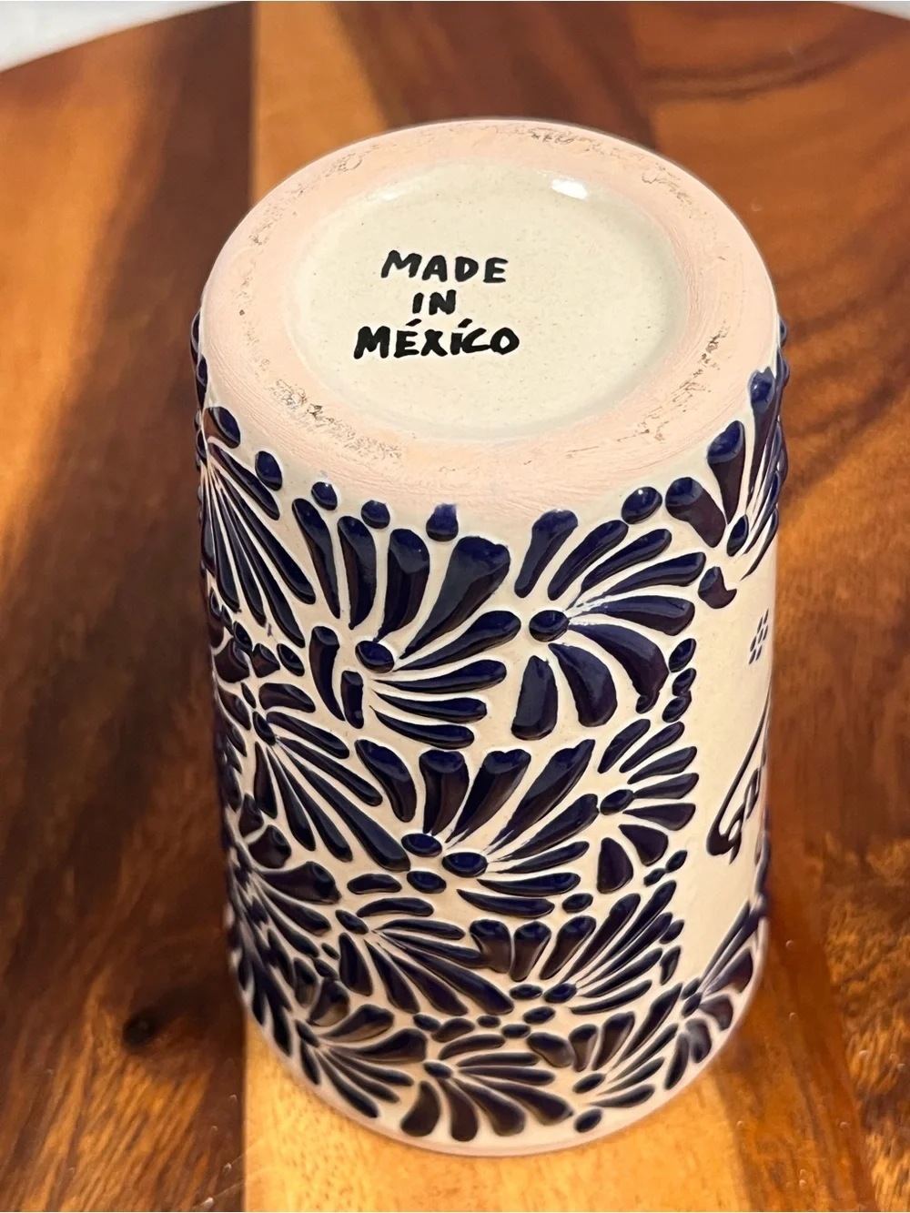Dodgers Ceramic Tumbler - Blue and Red Floral Design hand painted